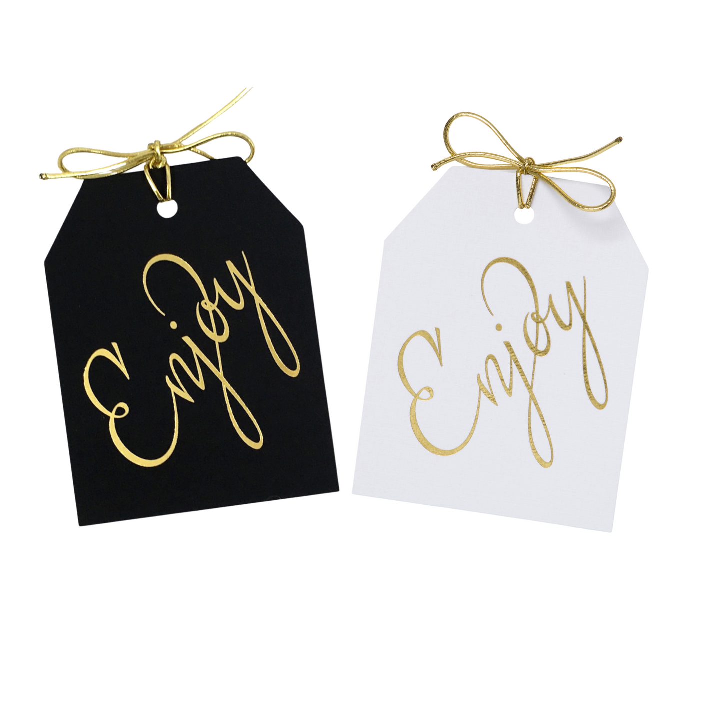 Gift Tags - Gold Foil Enjoy Tags - Set of 10