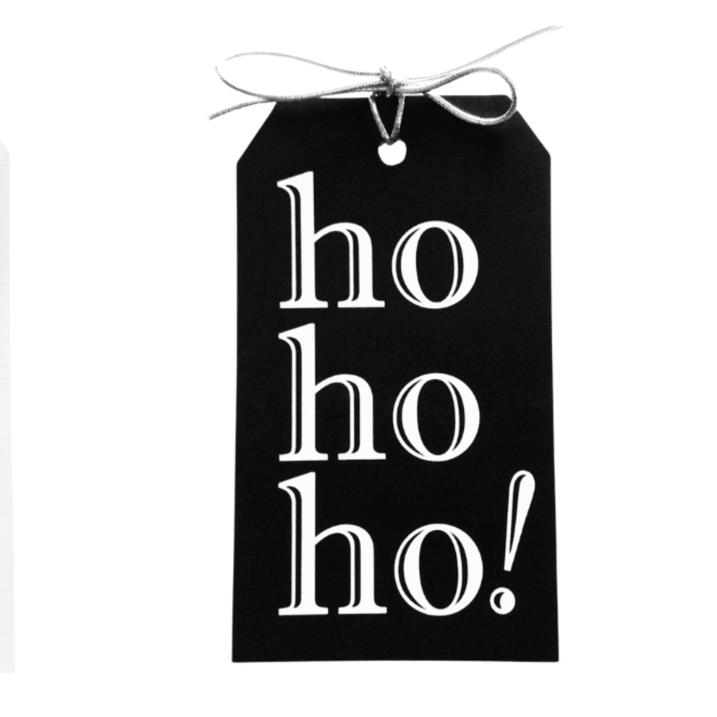 Gift Tags - Black & White Foil Ho Ho Ho Tags - Set of 10