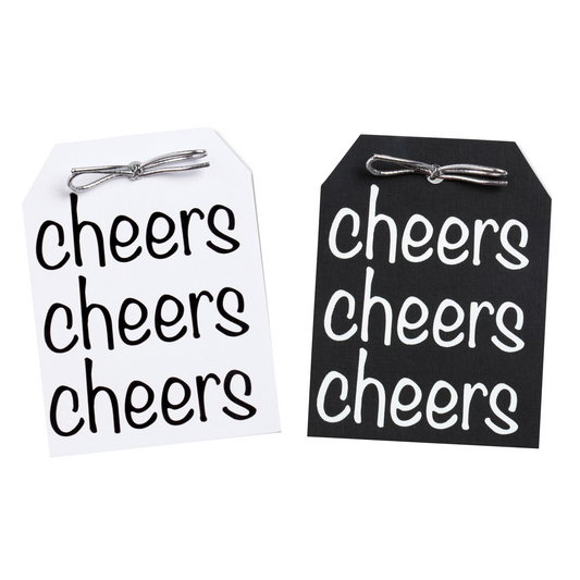 Gift Tags -  Black & White Foil Tags - Set of 10