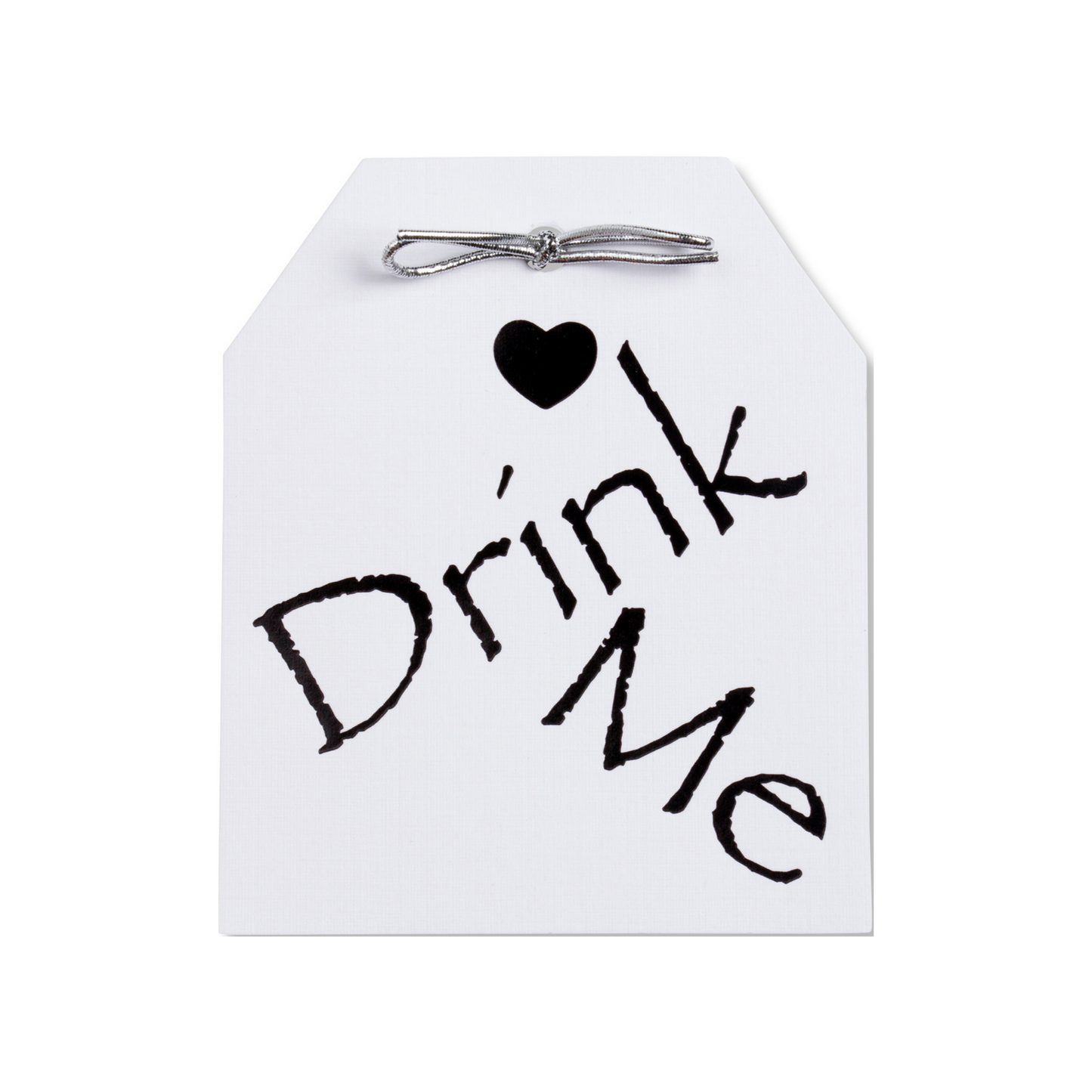 Gift Tags - Black & White Foil Drink Me Tags - Set of 10