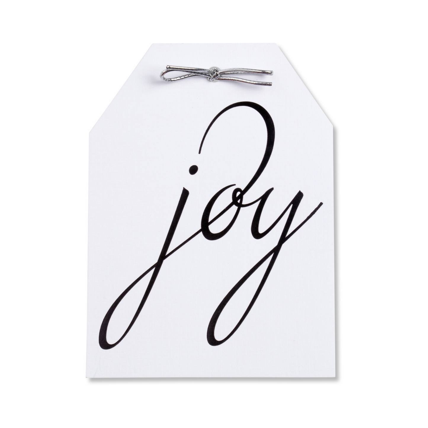 Gift Tags - Joy Black & White Foil Tags - Set of 10