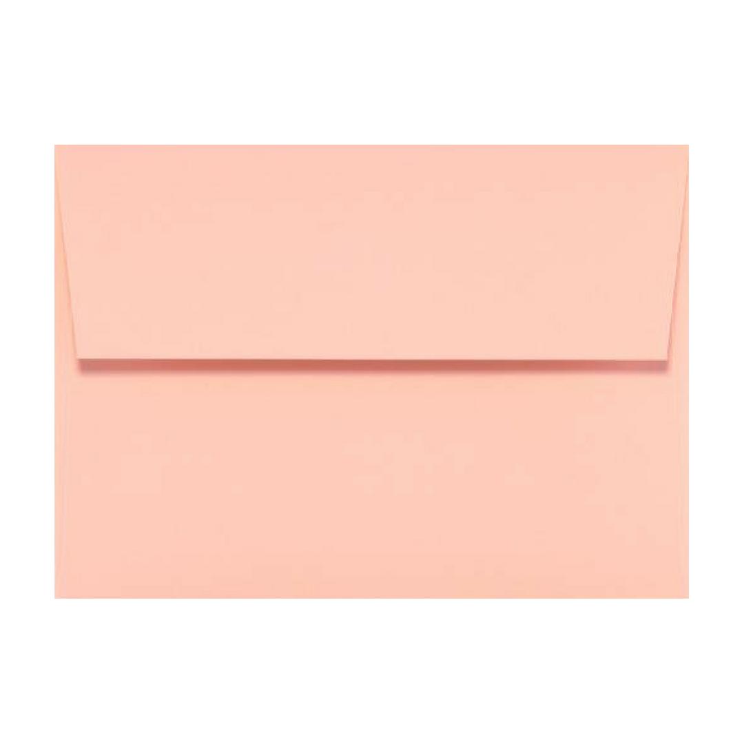 Blush color envelope with a square peel & seal flap.