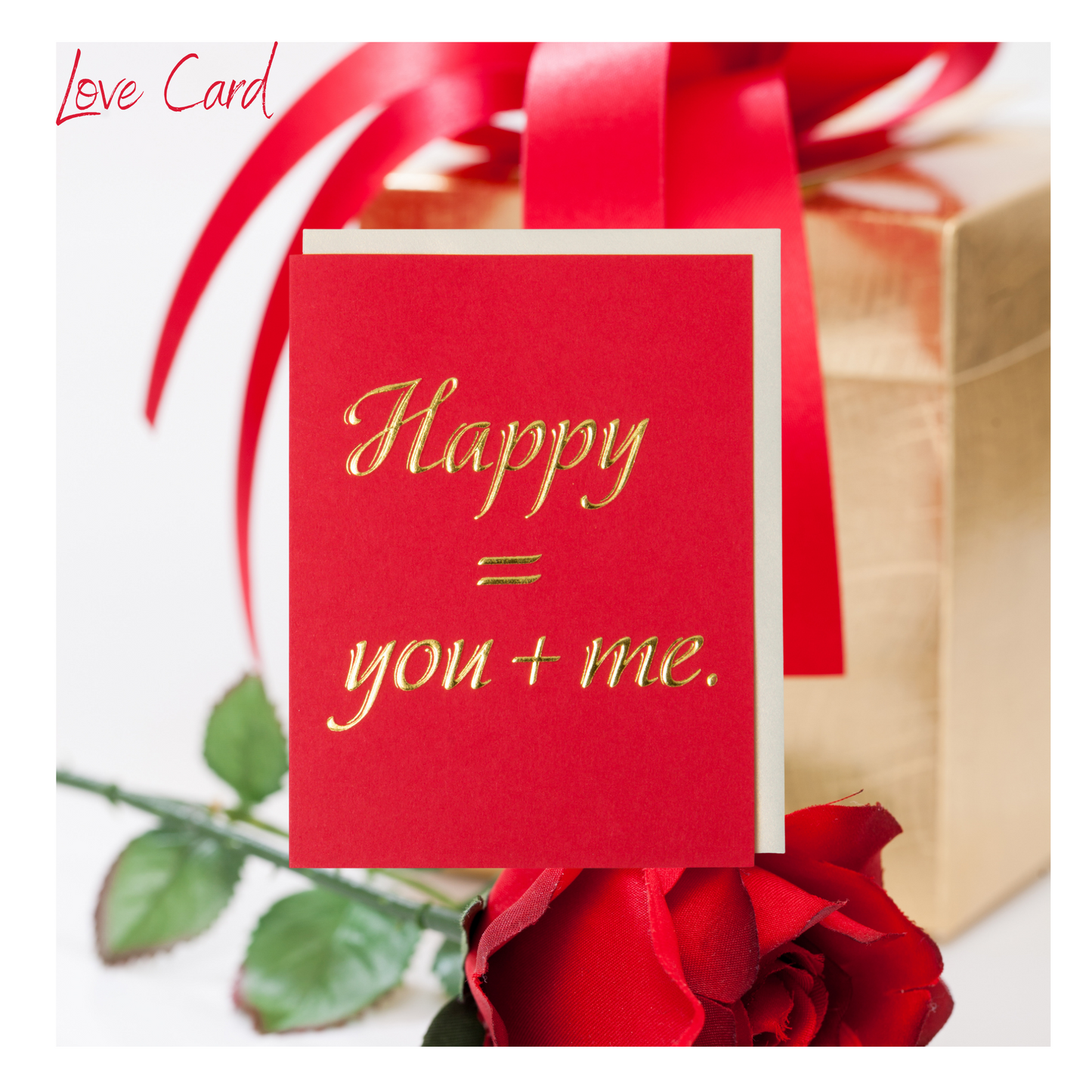 Love & Anniversary Card Happy = You + Me Valentine's Day