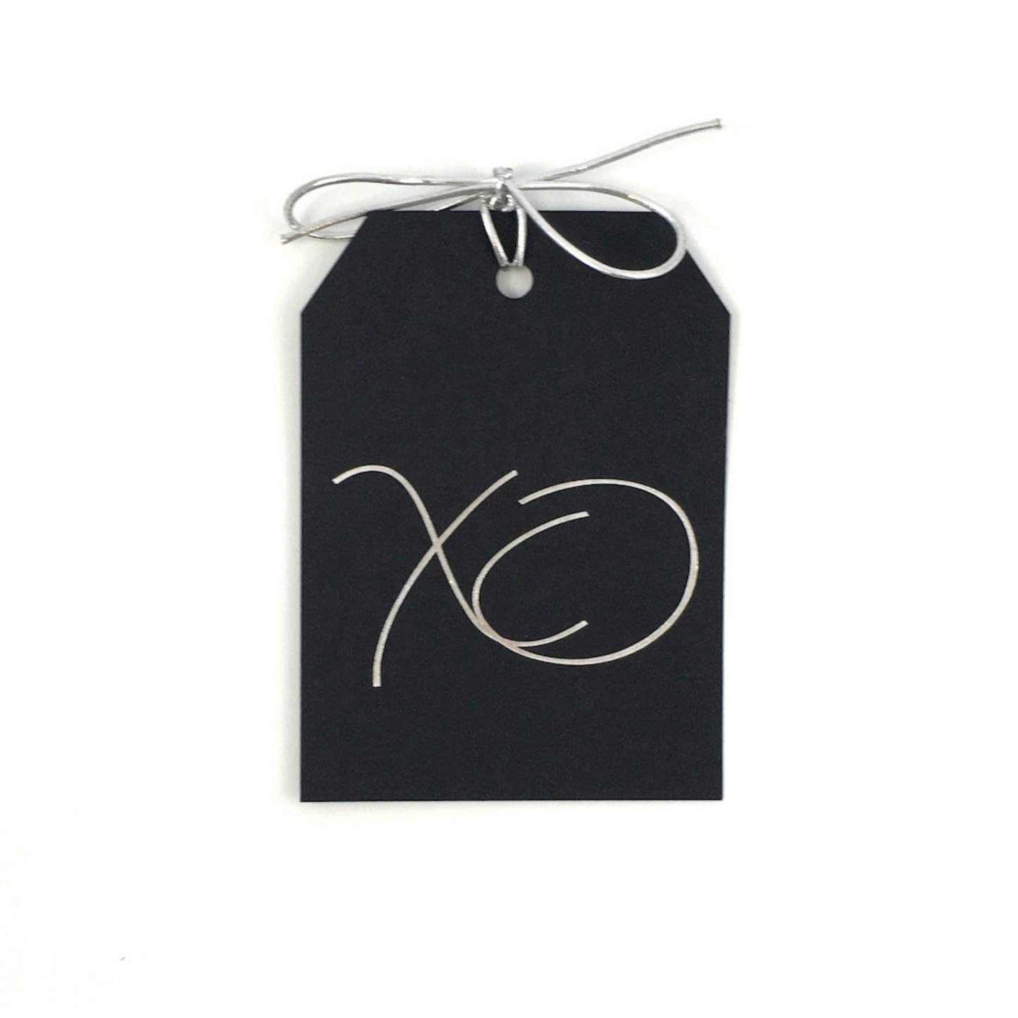 Gift Tags - Silver Foil XO Tags - Set of 10