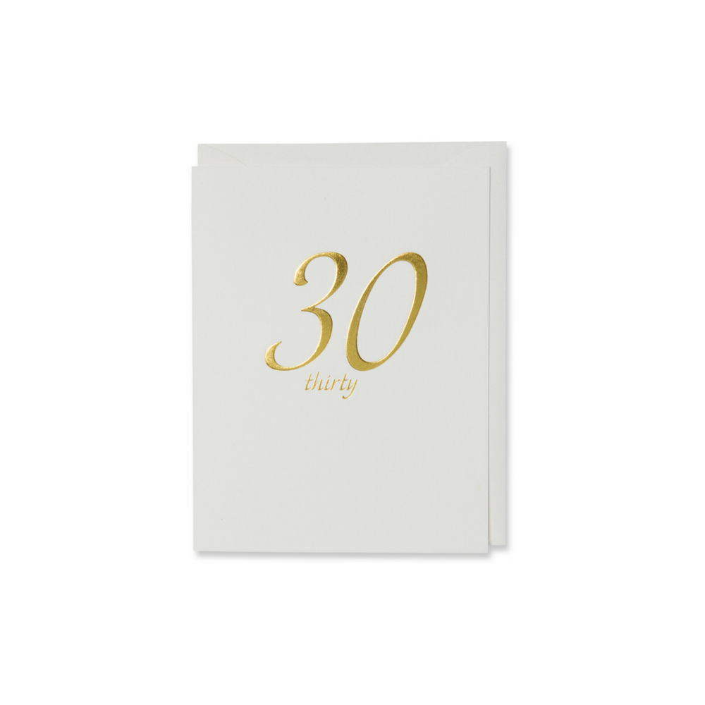 Elegant Embossed 30th Birthday & Anniversary Card with Gold Foil