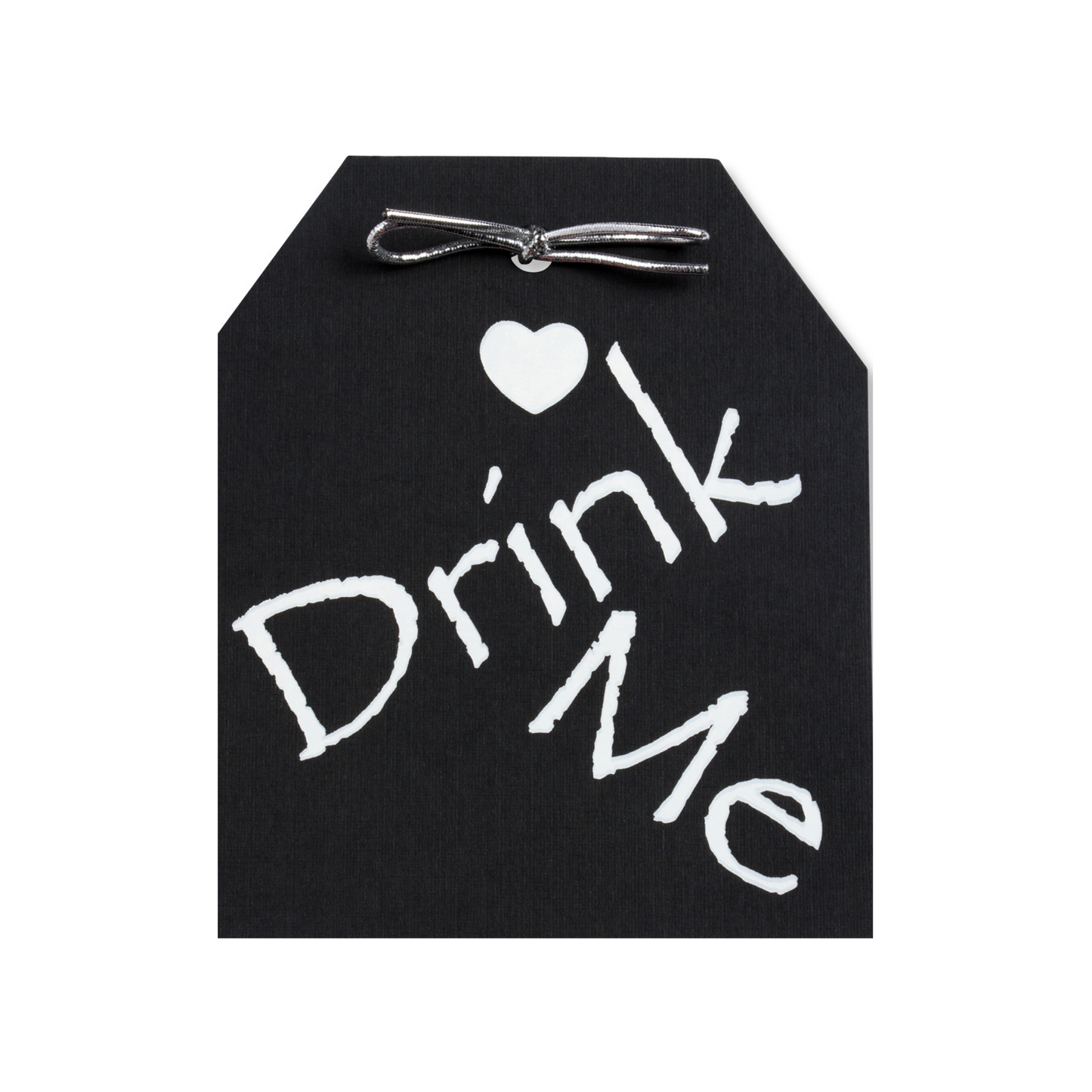 Gift Tags - Black & White Foil Drink Me Tags - Set of 10