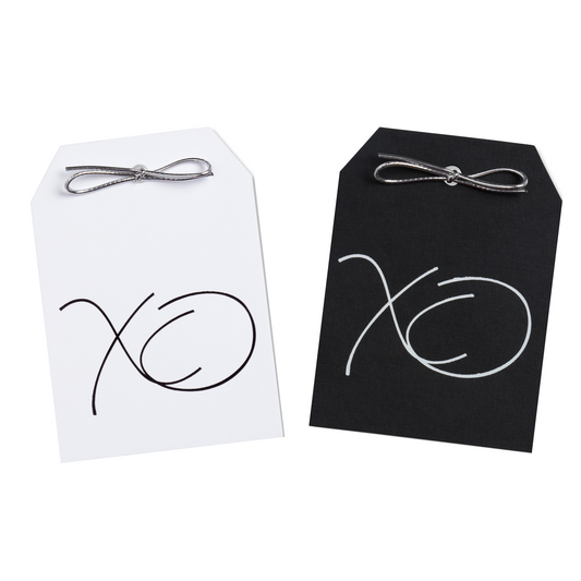 Gift Tags - Black & White XO Foil Tags - Set of 10