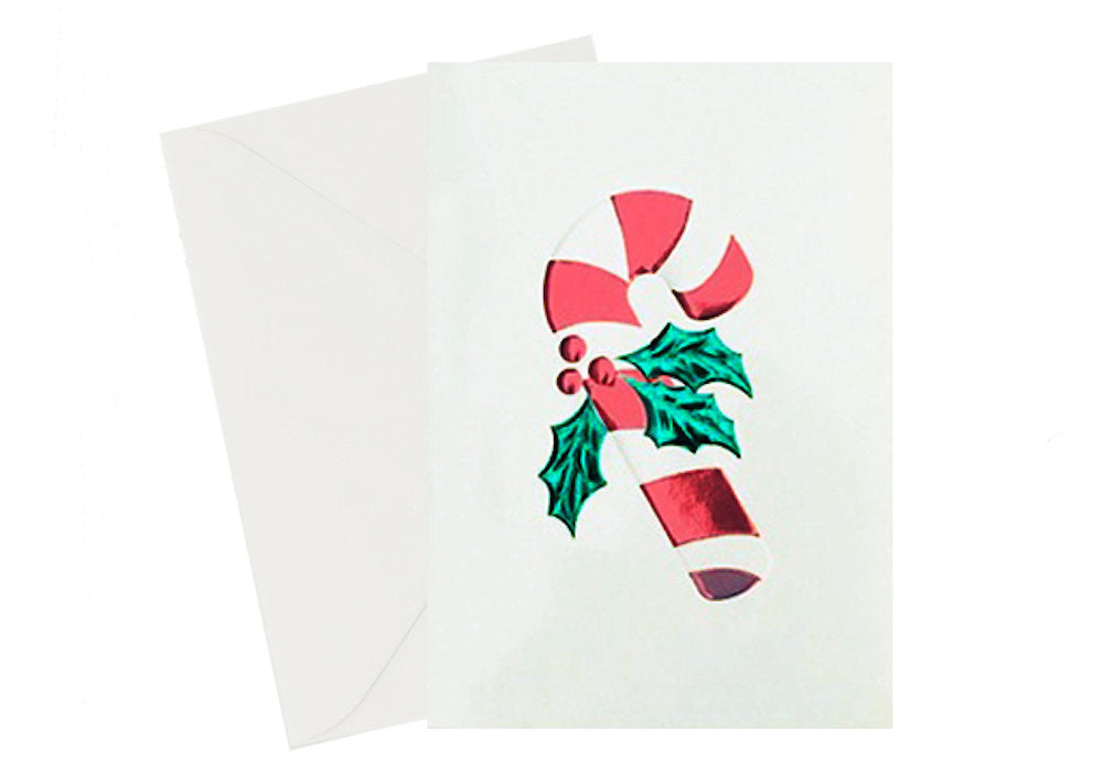 Christmas Holiday Candy Cane Card, Set of Cards