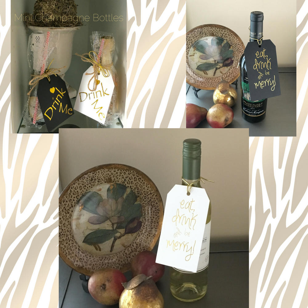 Gift Tags - Black & White Foil - Eat Drink And Be Merry - Set of 10