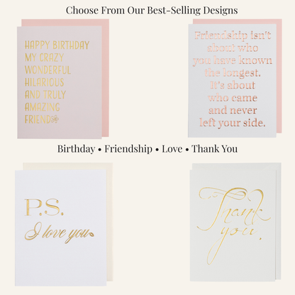 Build a Bundle – Choose Any 3 or 5 Letterpress Foil Cards