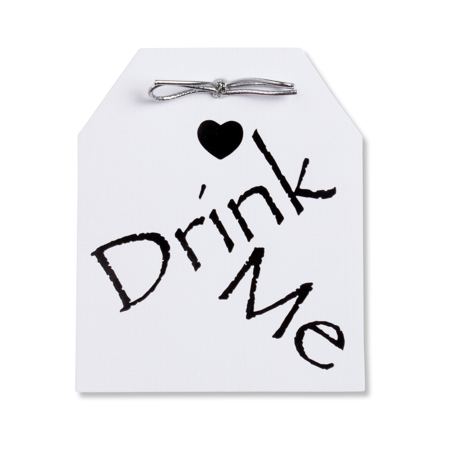 Black & White Foil "Drink Me" Gift Tags - Set of 10