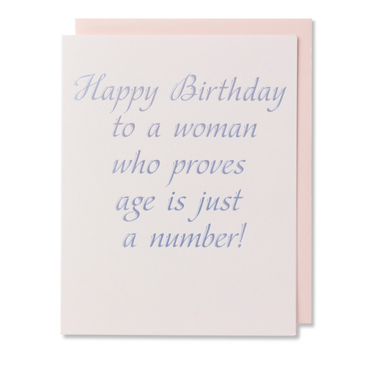 Age Is Just a Number Card, Empowering Woman Pink Birthday Card