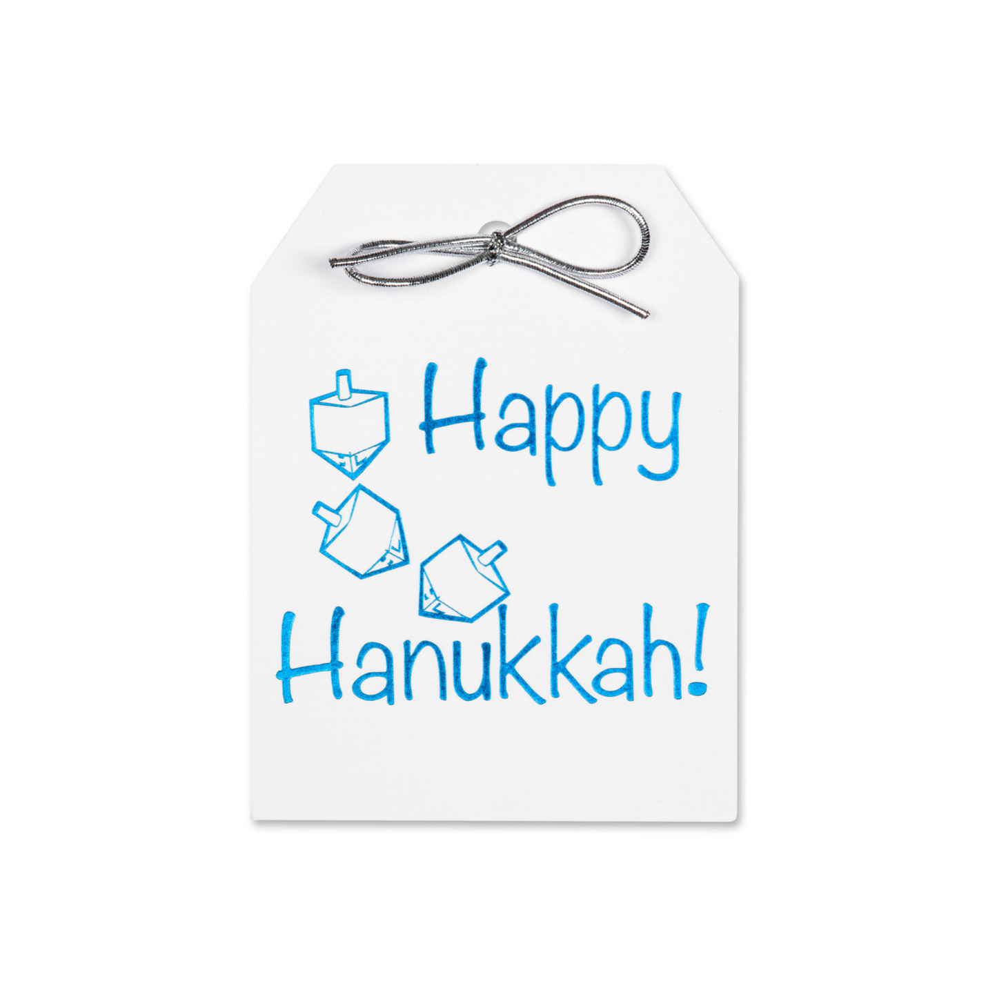 Happy Hanukkah Dreidel Tags, Gold & Blue Foil Set of 10