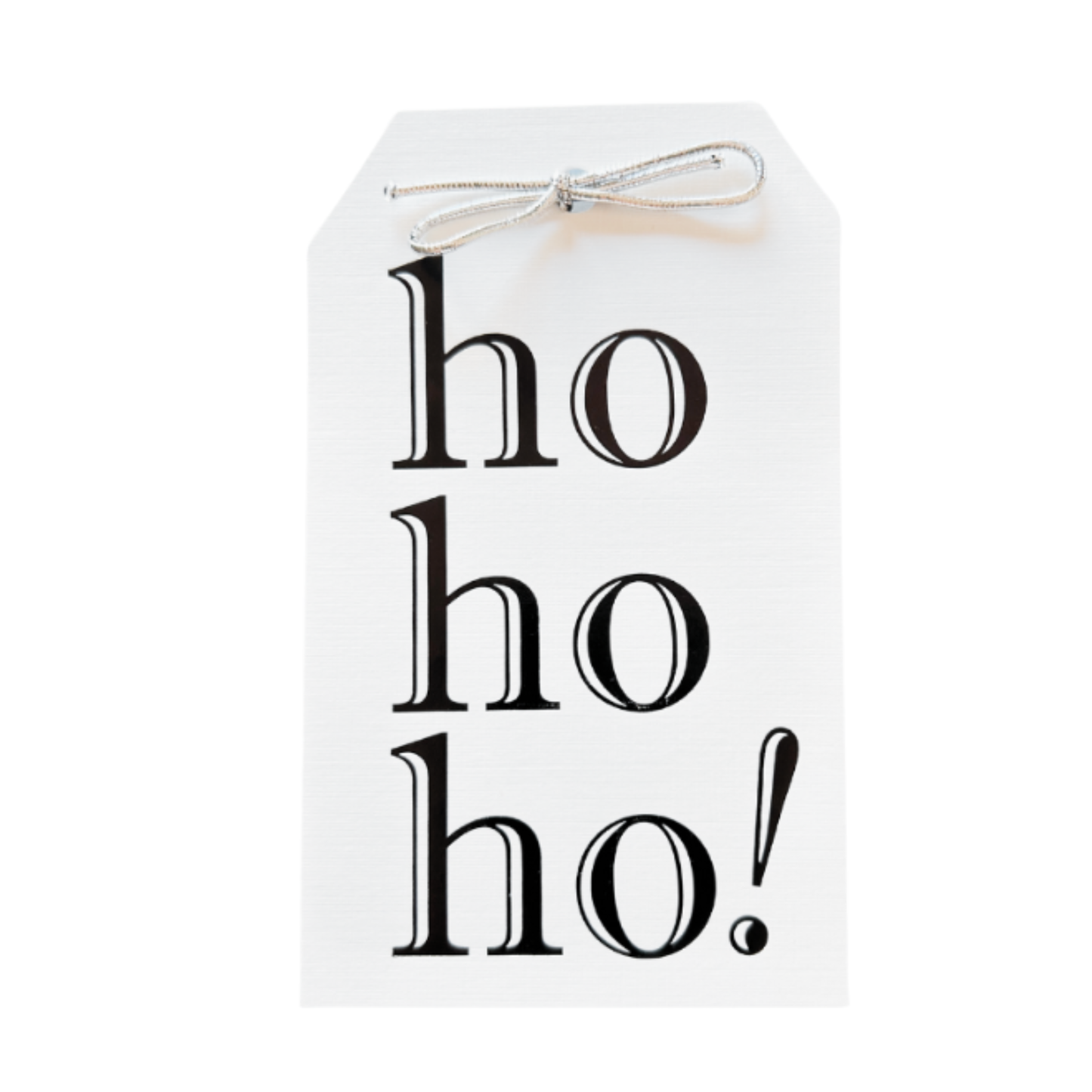 Gift Tags - Black & White Foil Ho Ho Ho Tags - Set of 10