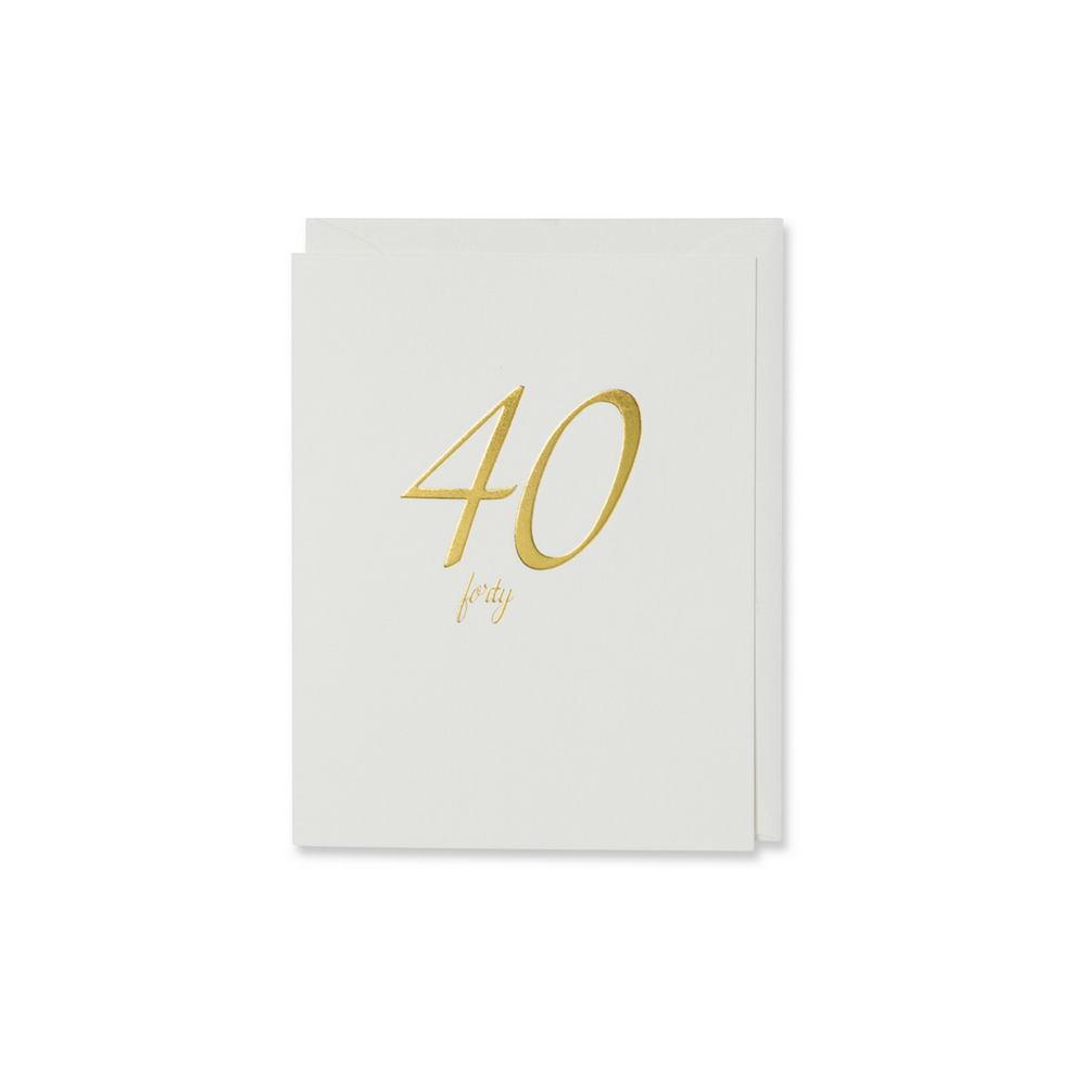 Gold Forty Birthday Card