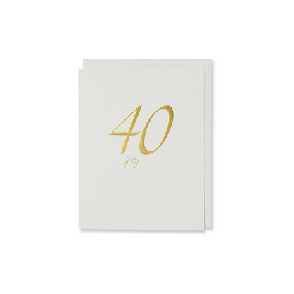 Gold Forty Birthday Card