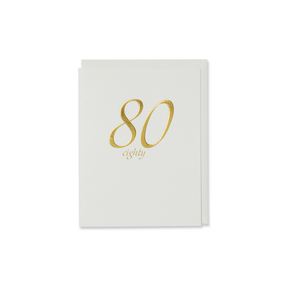 Gold Eighty Birthday Card