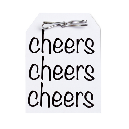 Cheers Black & White Tags Pack of 10