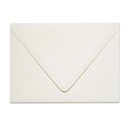 Natural White Cotton Envelope with a Contour Flap