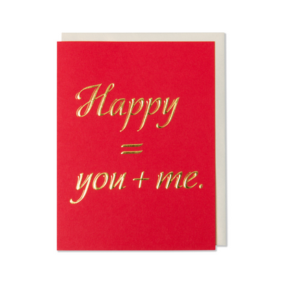 Anniversary Love, Valentine's Day, Happy = You + Me, Greeting Card