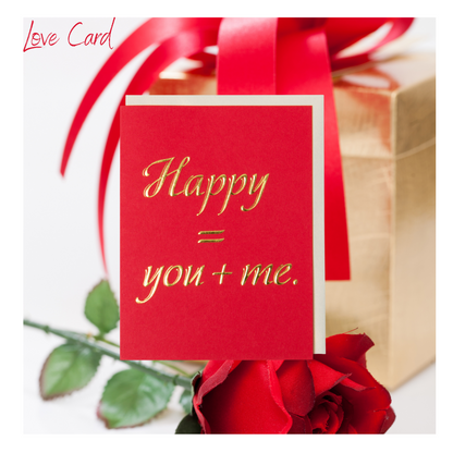 Anniversary, Love, Valentine's Day Card, Happy = You + Me, Greeting Card