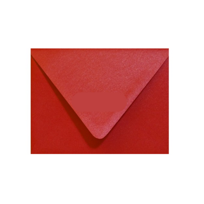 Red Metallic envelope with a contour flap