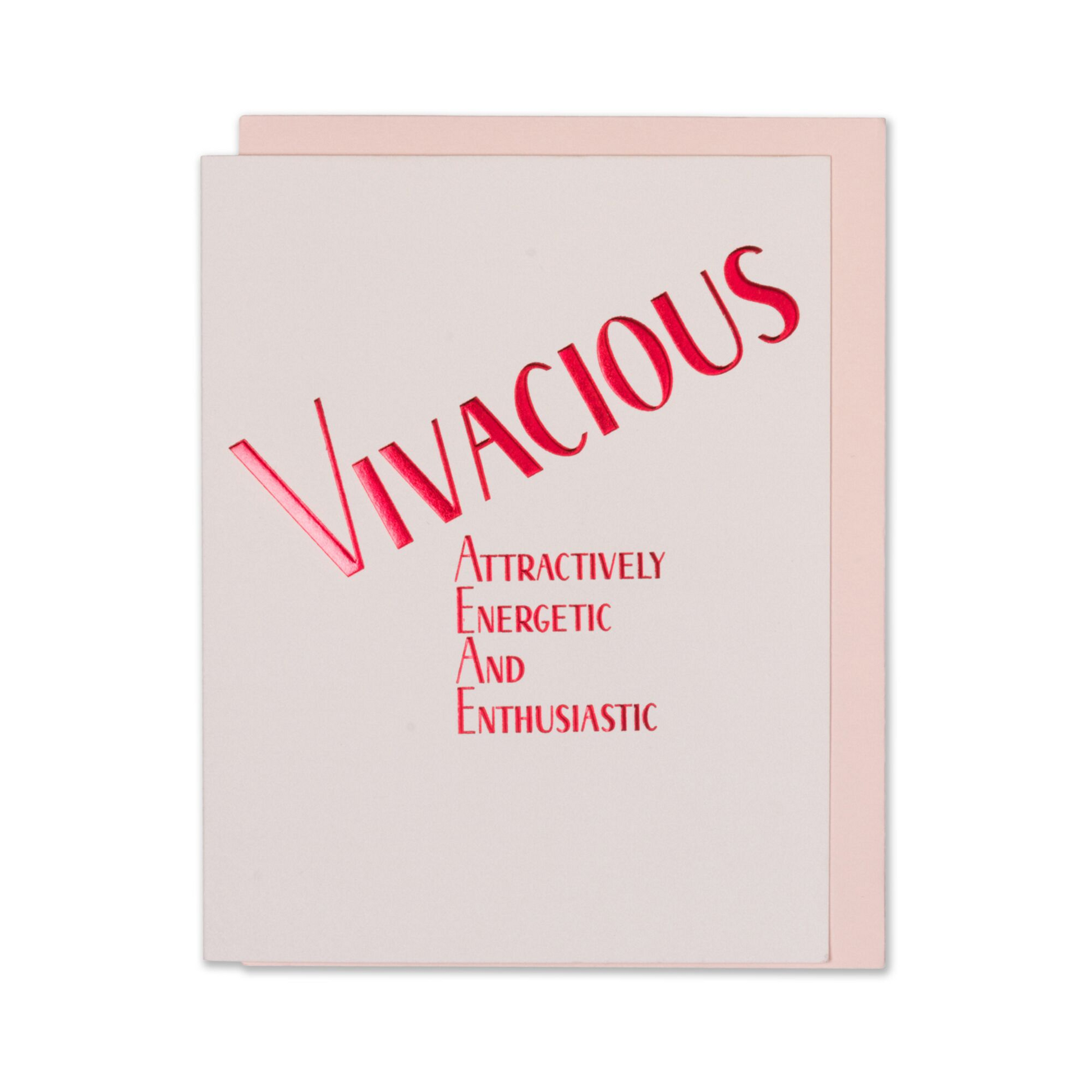 Girlfriend Quote Card - Vivacious - Attractively Energetic And Enthusiastic