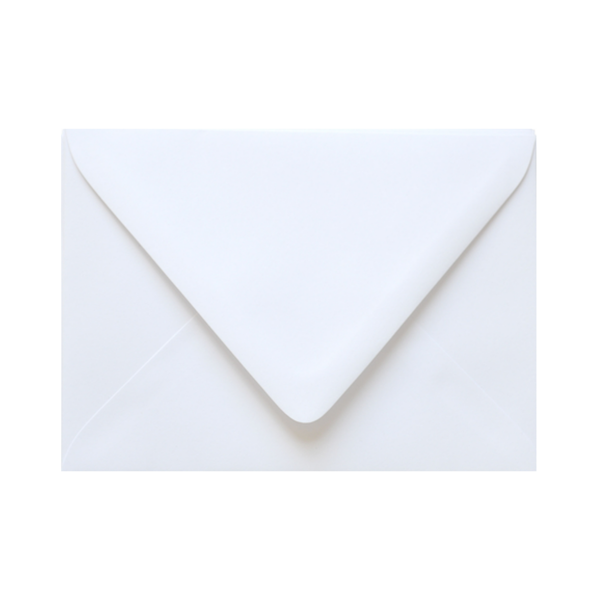 Bright White envelope with a contour flap