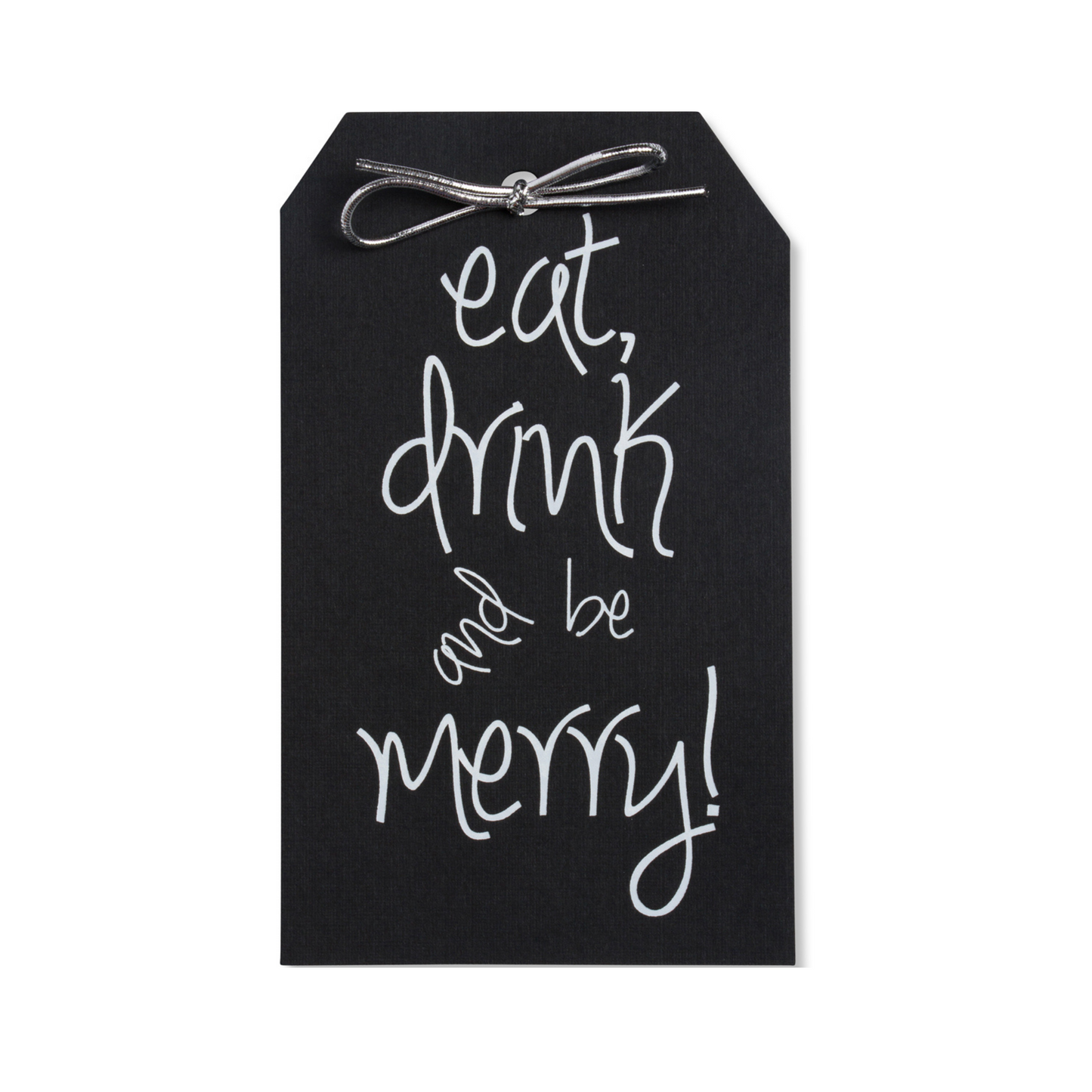 Eat Drink And Be Merry Black & White Tags Pack of 10