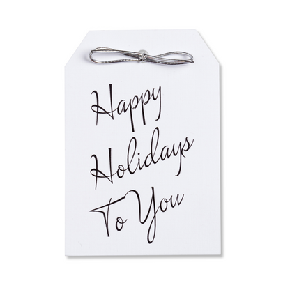 Happy Holidays To You Black & White Foil Tags Pack of 10